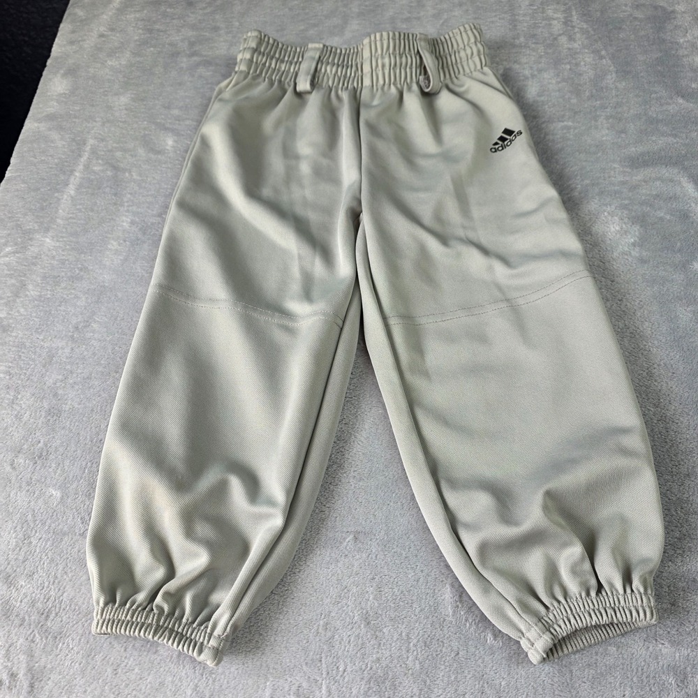 Adidas Youth Baseball T-Ball Softball Pull-Up Pants 2XS Soil Release Gray